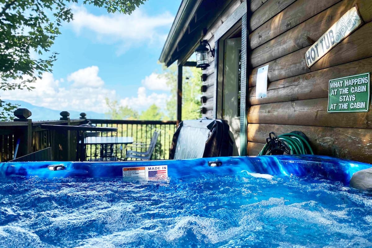 Comfortable cabin seating area with decorative pillows