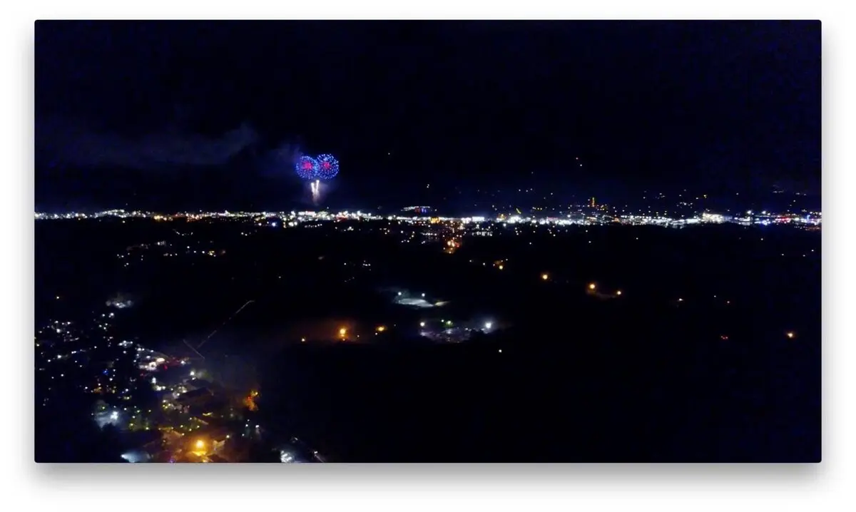 Actual Dollywood fireworks view from the Thistle Britches deck.