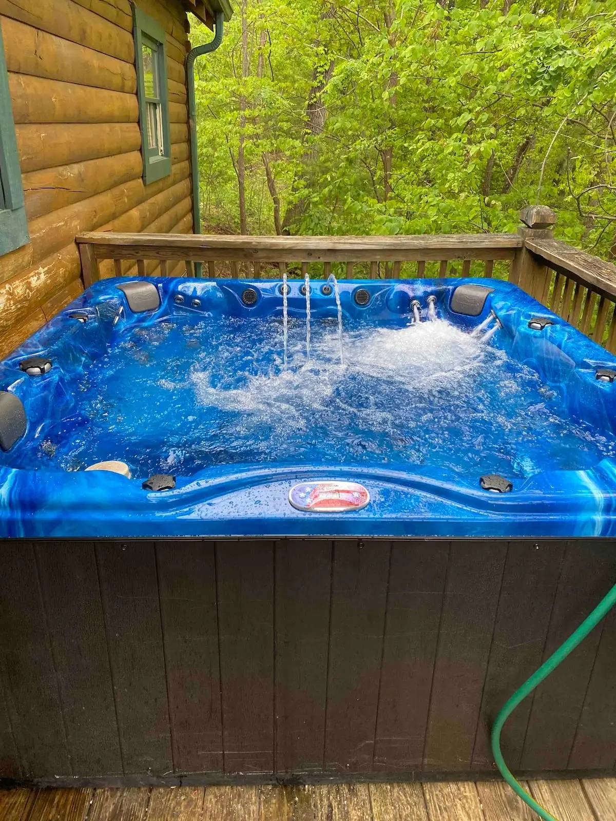 The 56-jet hot tub on the deck at Thistle Britches